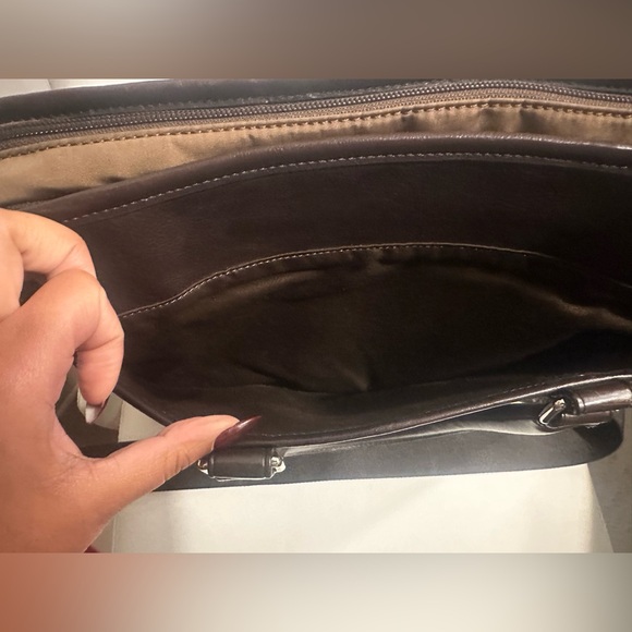Coach Dark Brown Expandable Leather Briefcase - Picture 4 of 16